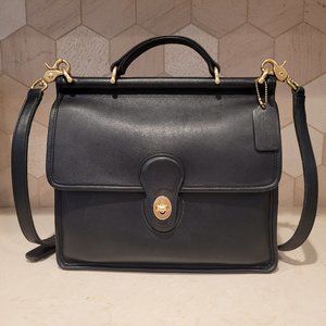 COACH BLACK WILLIS TOP HANDLE CROSSBODY BAG VINTAGE